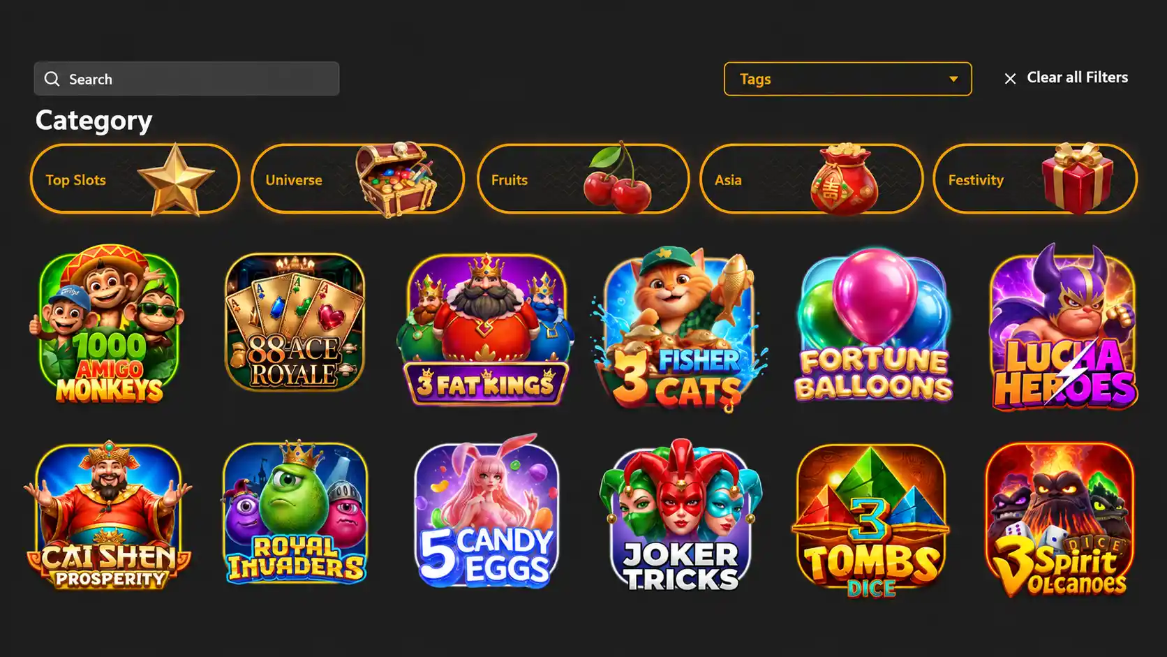 Slots Amigo Casino slots catalogue